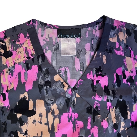 Cherokee Flexibles Mock Wrap Knit Panel Top CK681 - Picture 3 of 4